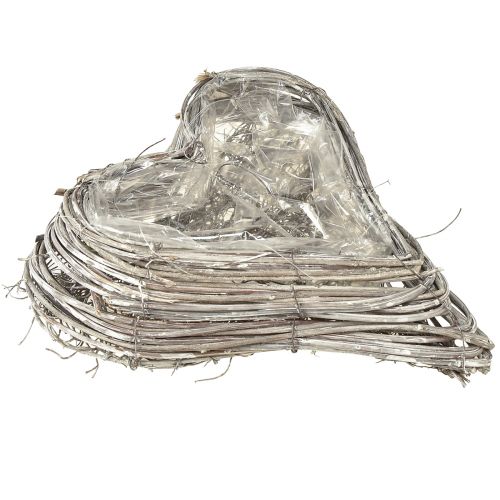 Article Coeur en rotin plante coeur vignes en rotin blanc naturel 20x24cm