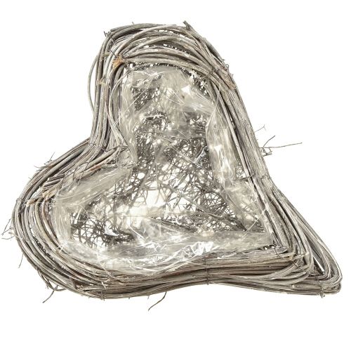 Article Coeur en rotin plante coeur vignes en rotin blanc naturel 20x24cm