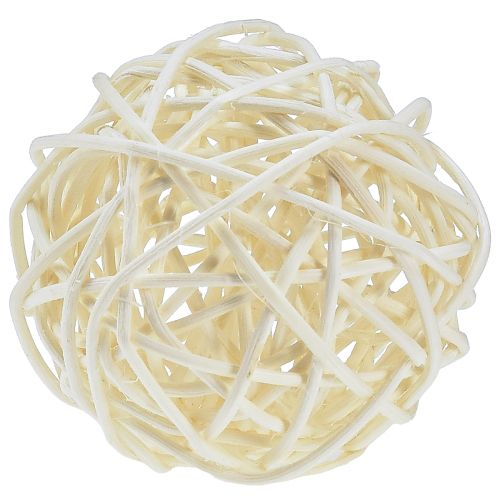 Boules décoratives en rotin blanchi, rotin couleur crème, Ø5 cm, lot de 24. acheter | Floristik24.be