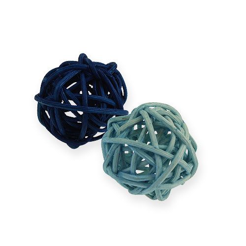 Floristik24 Boule en rotin mix de couleurs Ø2cm - 2,5cm 72 pcs