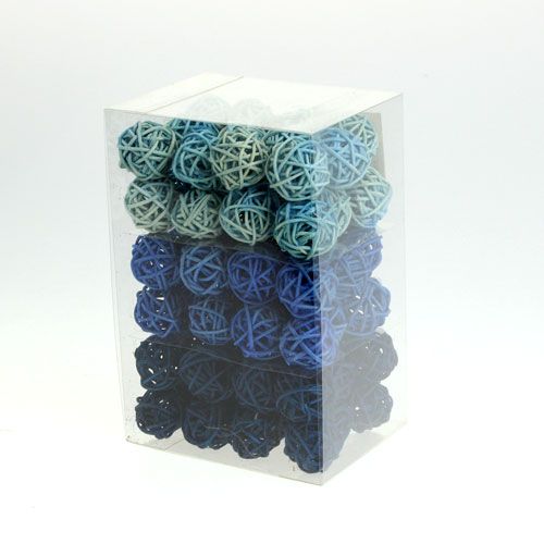 Floristik24 Boule en rotin mix de couleurs Ø2cm - 2,5cm 72 pcs
