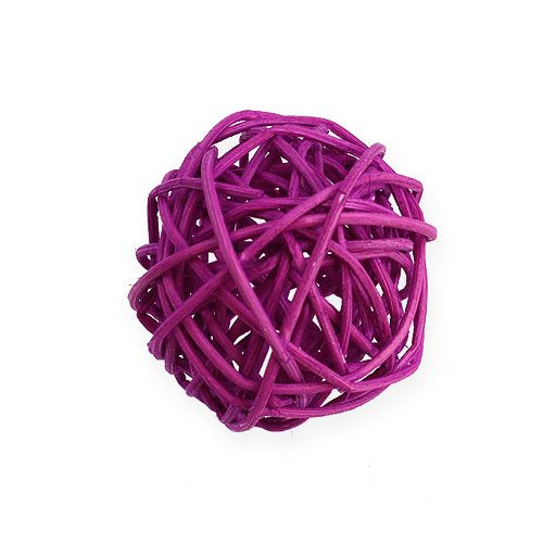 Floristik24 Balle en rotin lilas, mauve, blanc 5 cm 30 p.