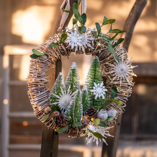 Article Couronne de vigne couronne d'automne couronne de porte vignes lavées blanc Ø30cm