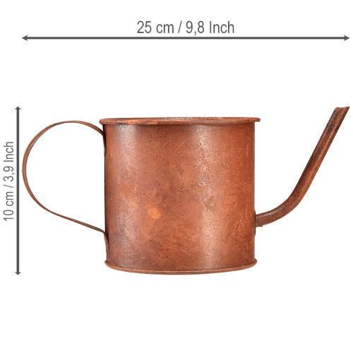Article Arrosoir décoratif rouille mini cache-pot métal Ø10cm H9cm