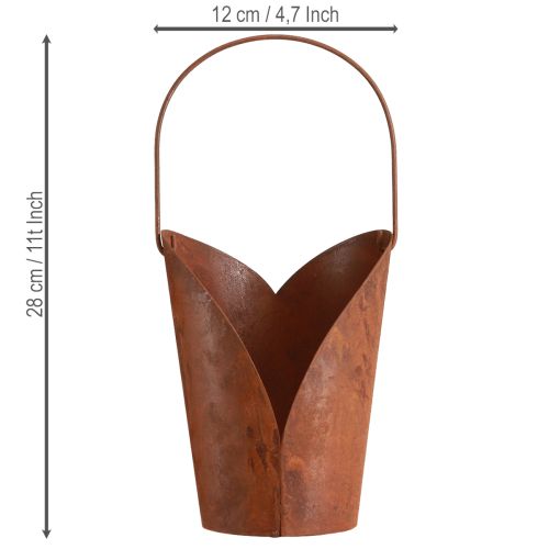 Coeur décoratif rouille avec poignée en métal à suspendre 12×15,5cm 2pcs | Floristik24.be
