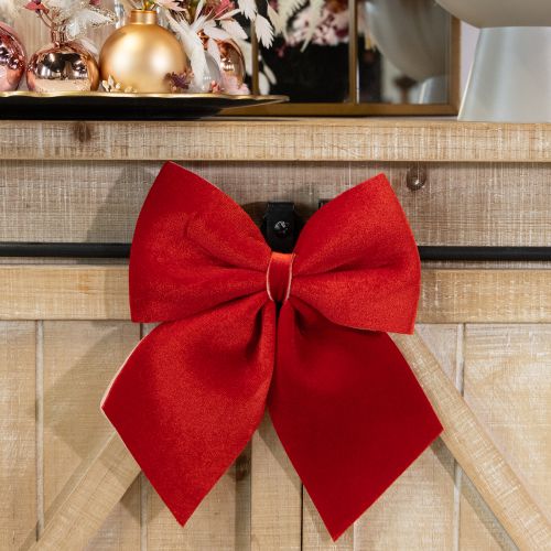 Article Nœud cadeau en velours rouge 20 × 25 cm rouge clair 2 pièces