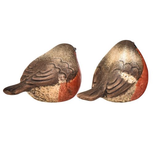 Article Figurines Robin en Céramique - Tons Rouges et Naturels, 5,4 cm - Parfaites pour le Jardin et la Maison - Pack de 4