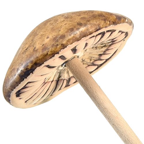 Article Champignons rustiques en céramique sur bâton - décoration d'automne atmosphérique 4 cm 6 pcs