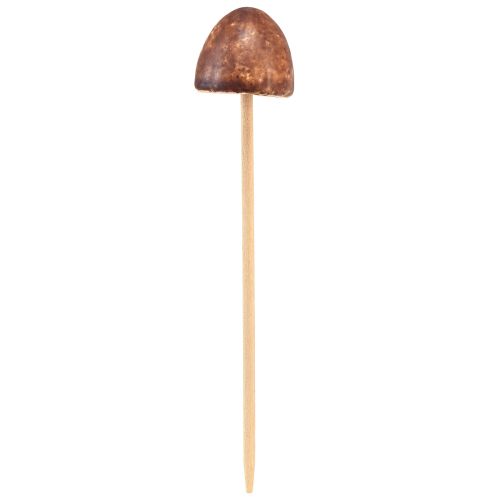 Article Champignons rustiques en céramique sur bâton - décoration d'automne atmosphérique 4 cm 6 pcs