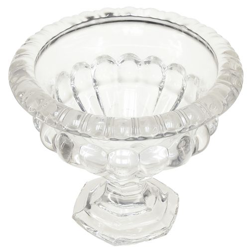 Article Bol en verre classique avec base au design vintage – Transparent, Ø13 cm x 11 cm – Utilisation polyvalente pour la décoration de trophées