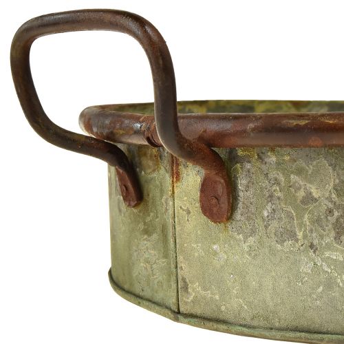 Article Bol ovale plateau métal manche rouille 46/52cm lot de 2