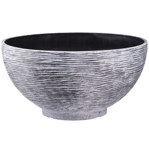 Floristik24 Bol rond bac à plantation gris noir Ø45cm H22,5cm