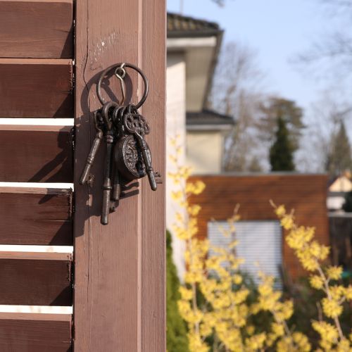 Article Porte-clés décoratif en métal avec serrure Marron H22cm