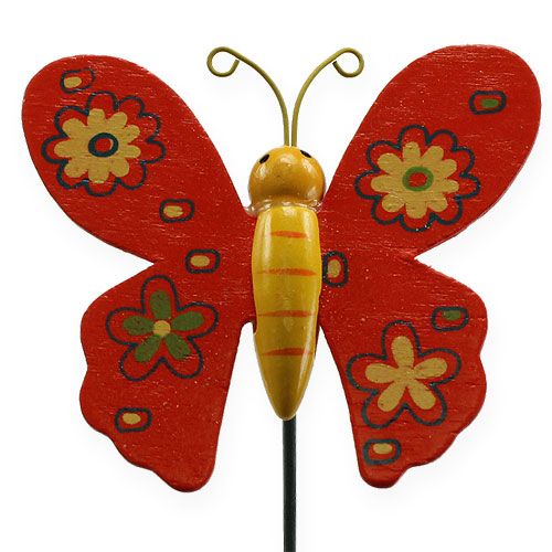 Floristik24 Papillons colorés sur bâton 7cm 24pcs