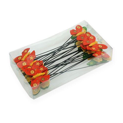 Floristik24 Papillons colorés sur bâton 7cm 24pcs
