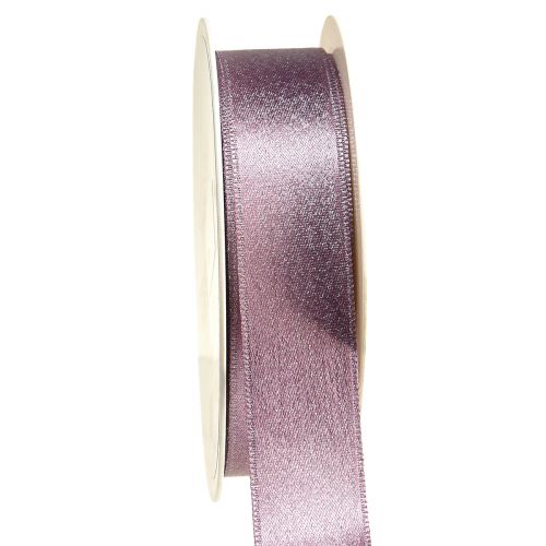 Floristik24 Ruban déco, ruban déco, ruban brillant, rose, W25mm, L20m