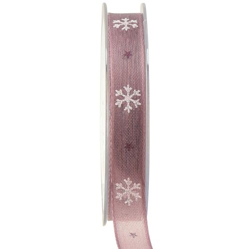 Article Ruban décoratif flocons de neige ruban décoratif rose W15mm L15m