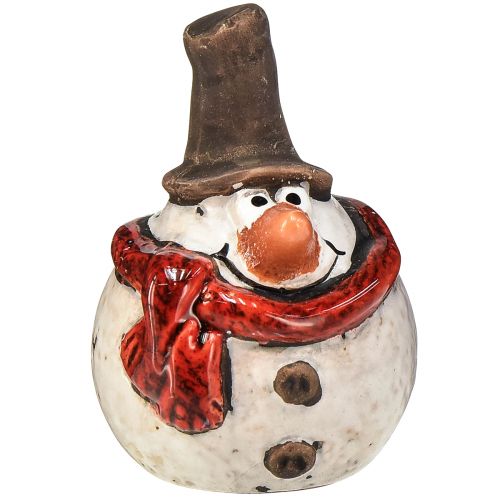 Floristik24 Figurine de bonhomme de neige en céramique, blanche, 6,9 cm – décoration de Noël d&#39;hiver – 6 pcs
