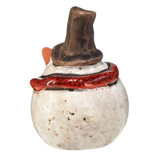 Article Figurine de bonhomme de neige en céramique, blanche, 6,9 cm – décoration de Noël d'hiver – 6 pcs