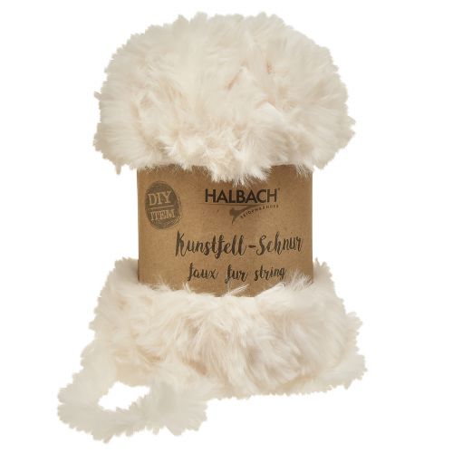 Floristik24 Cordon en fausse fourrure blanc - cordon décoratif moelleux blanc 50g 30m