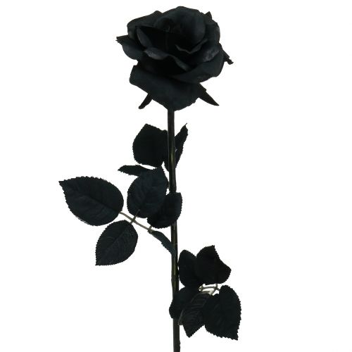 Article Rose Fleur de Soie Noir 63cm