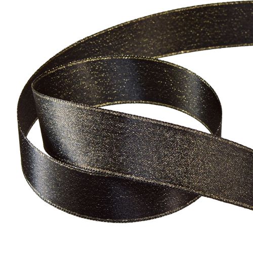 Article Ruban noir ruban de bijoux scintillant doré W25mm L20m