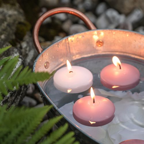 Floristik24 Bougies Flottantes Bougies Flottantes Rose Ø4.5cm H3cm 8 pcs