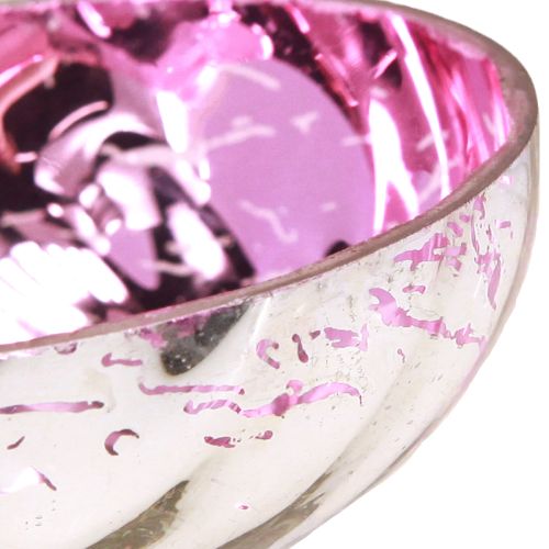 Article Bougeoir flottant en verre argenté violet Ø7cm 3pcs