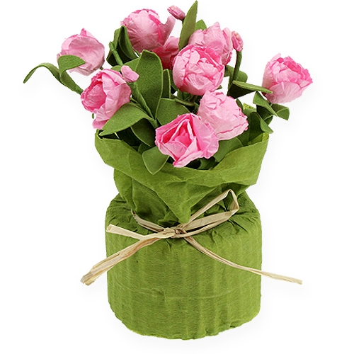 Floristik24 Décoration de table mini roses en rose 16cm