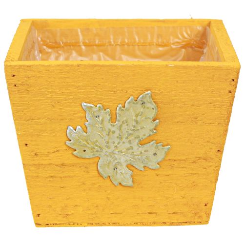 Article Jardinière en bois shabby chic boîte en bois jaune 11×14,5×14cm