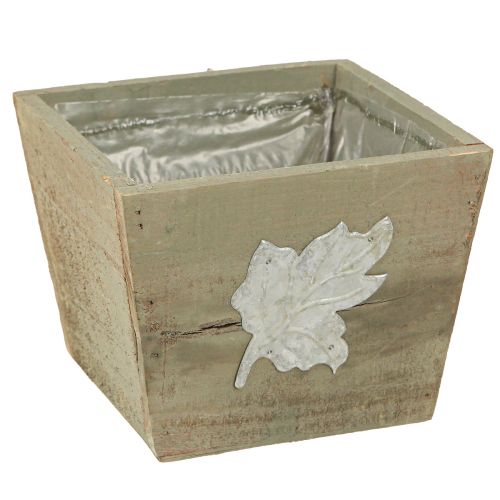 Jardinière en bois Shabby Chic Gris 11×14,5×14cm