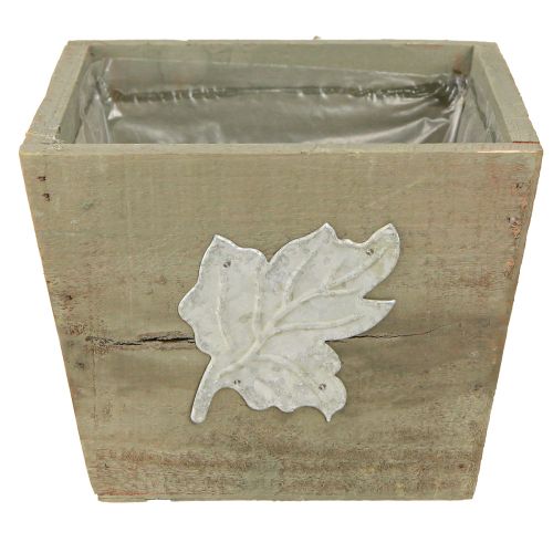Article Jardinière en bois Shabby Chic Gris 11×14,5×14cm
