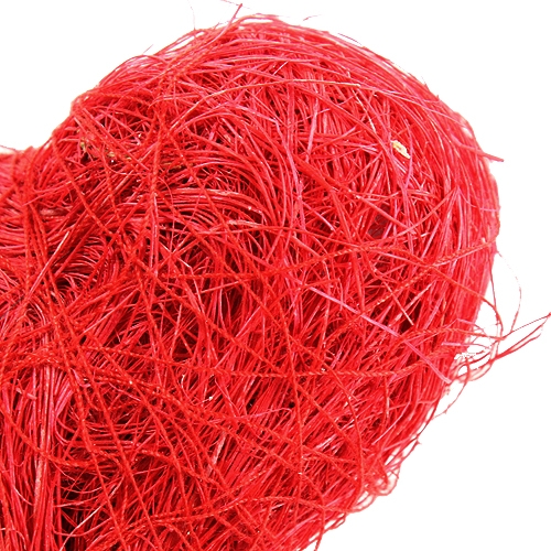 Floristik24 Coeur sisal 7.5cm rouge sur baton 12pcs