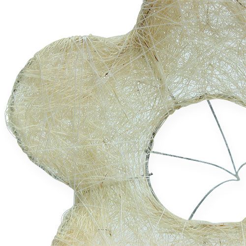 Floristik24 Manchette fleur en sisal blanchi Ø15cm 10pcs