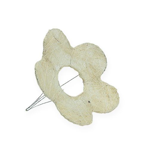 Floristik24 Manchette fleur en sisal blanchi Ø15cm 10 pcs