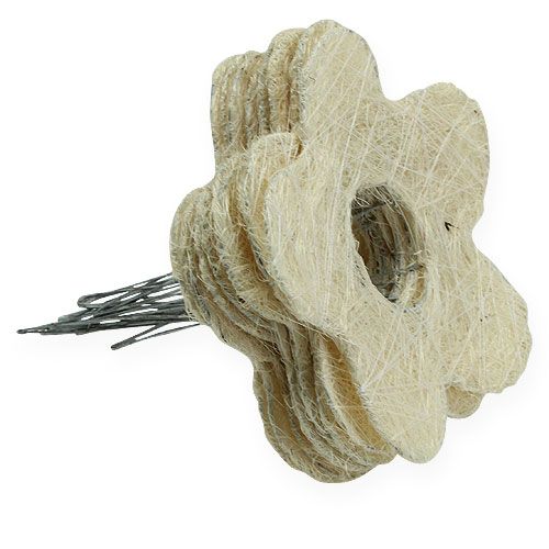 Floristik24 Manchette fleur en sisal blanchi Ø15cm 10pcs