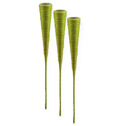 Floristik24 Cornet en sisal vert clair Ø 4,5 cm L. 60 cm 5 p.