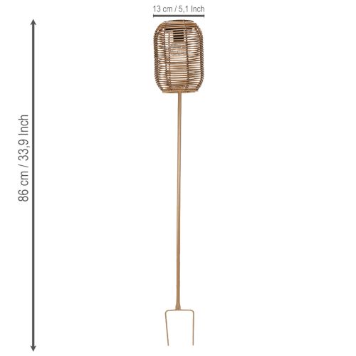 Article Lampe solaire de jardin, style rotin, pour des soirées romantiques en extérieur, 86 cm