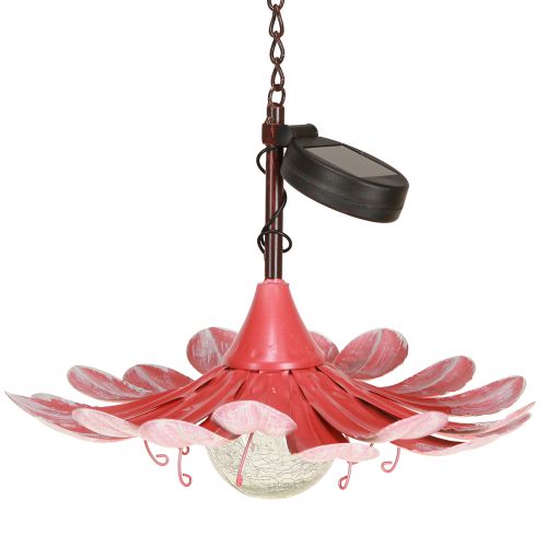 Article Lampe Solaire LED Fleur Jardin LED Métal Rose Ø30cm