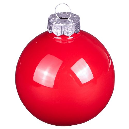 Article Boules de Noël boules de sapin rouge verre brillant Ø6cm 24 pcs