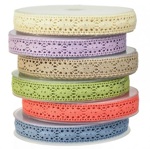 Ruban dentelle bijoux ruban diverses couleurs W18mm L20m