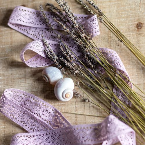 Article Ruban de dentelle violet ruban décoratif fleur printemps l 18 mm l 20 m