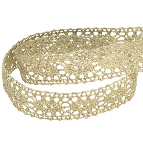 Article Ruban dentelle ruban décoratif dentelle beige B18mm 20m