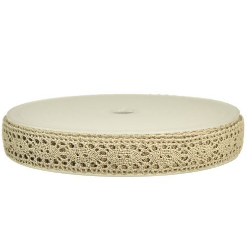 Article Ruban dentelle ruban décoratif dentelle beige B18mm 20m