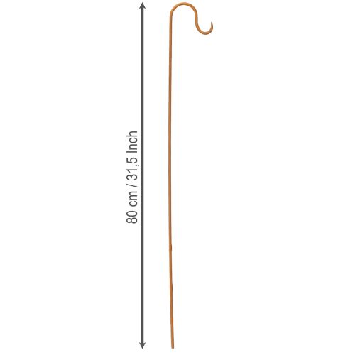 Article Tige avec crochet, décoration de jardin en métal couleur rouille, hauteur 80 cm, lot de 3