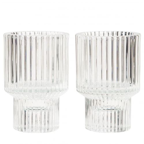 Article Bougeoir bâton verre photophore Ø5cm H8cm 4 pcs