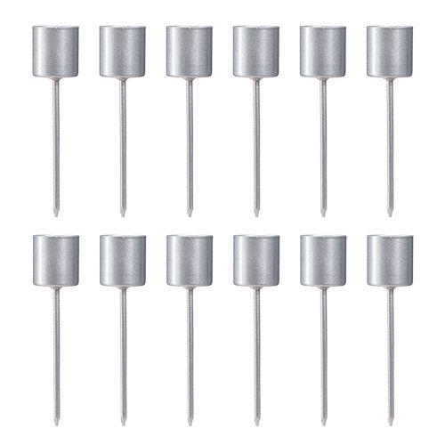 Article Bougeoir à piquer Pour chandelles Gris argenté H11cm 16 pcs