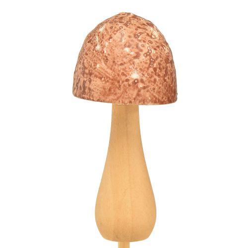 Article Bouchon de fleur bouchon décoratif champignon bois marron Ø2,5cm 8 pièces