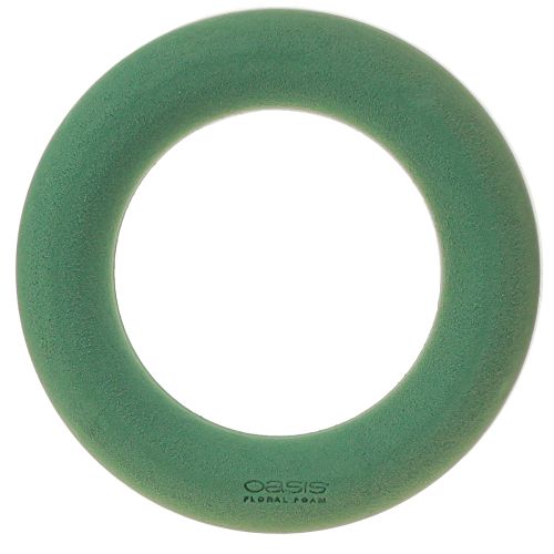 Couronne florale en mousse OASIS®, anneau vert, H3 cm, Ø25 cm, 6 pièces