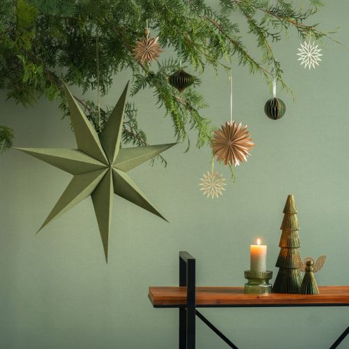 Floristik24 Décoration étoile étoile de Noël papier jute vert 60x15cm